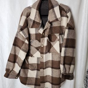 Shein brown plaid shacket 3x